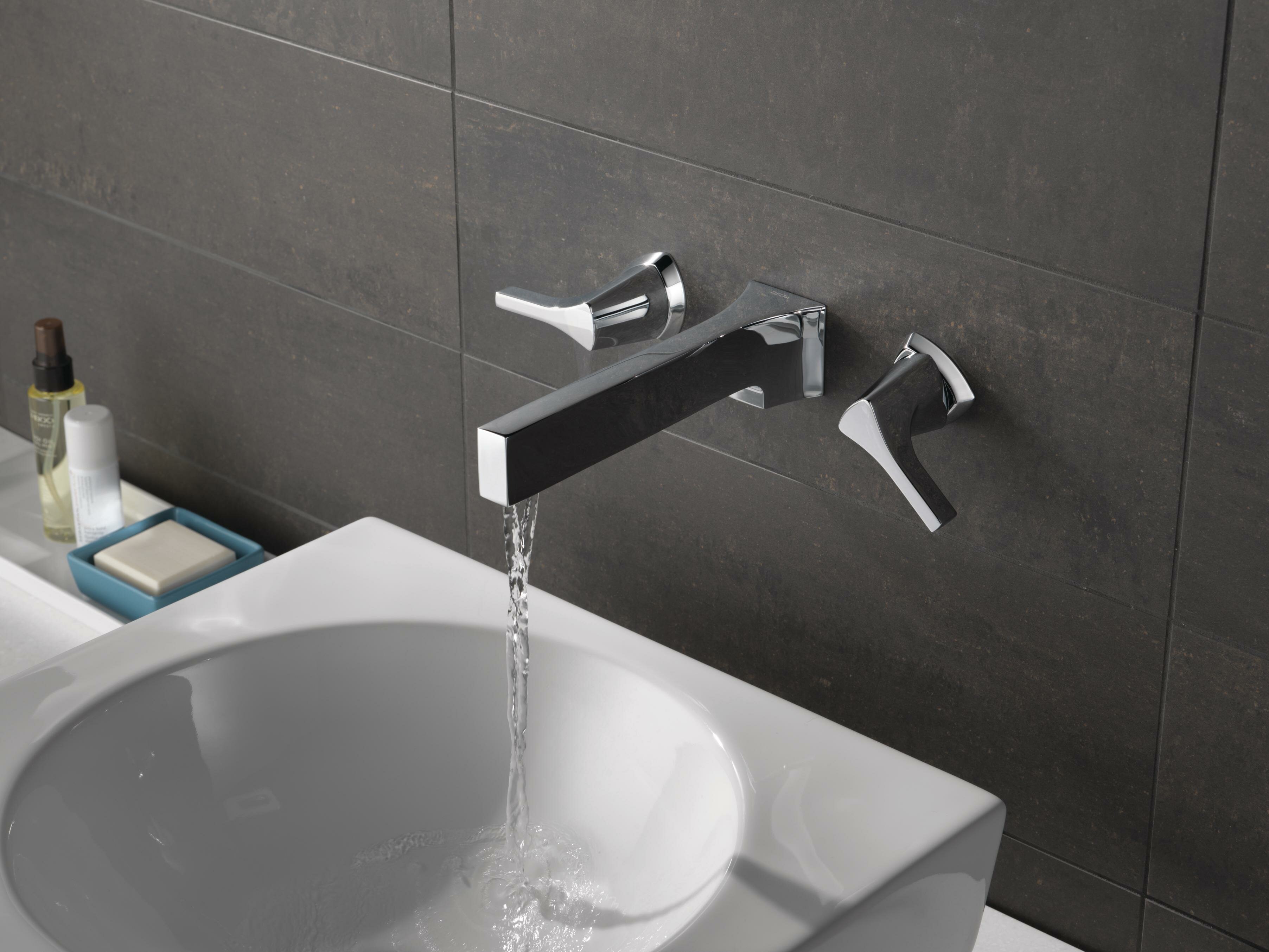 Delta Zura Wall Mounted Bathroom Faucet With Drain Assembly Wayfair