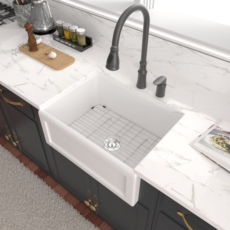 24 Inch Farmhouse Sink White Porcelain Fireclay Kitchen Sink