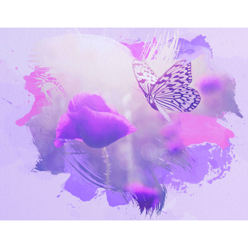 Artverse Butterfly And Rose Watercolor Removable Wall Decal Wayfair