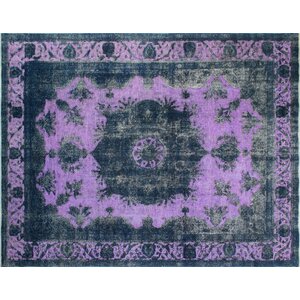 One-of-a-Kind Distressed Nagima Hand-Knotted Blue Area Rug