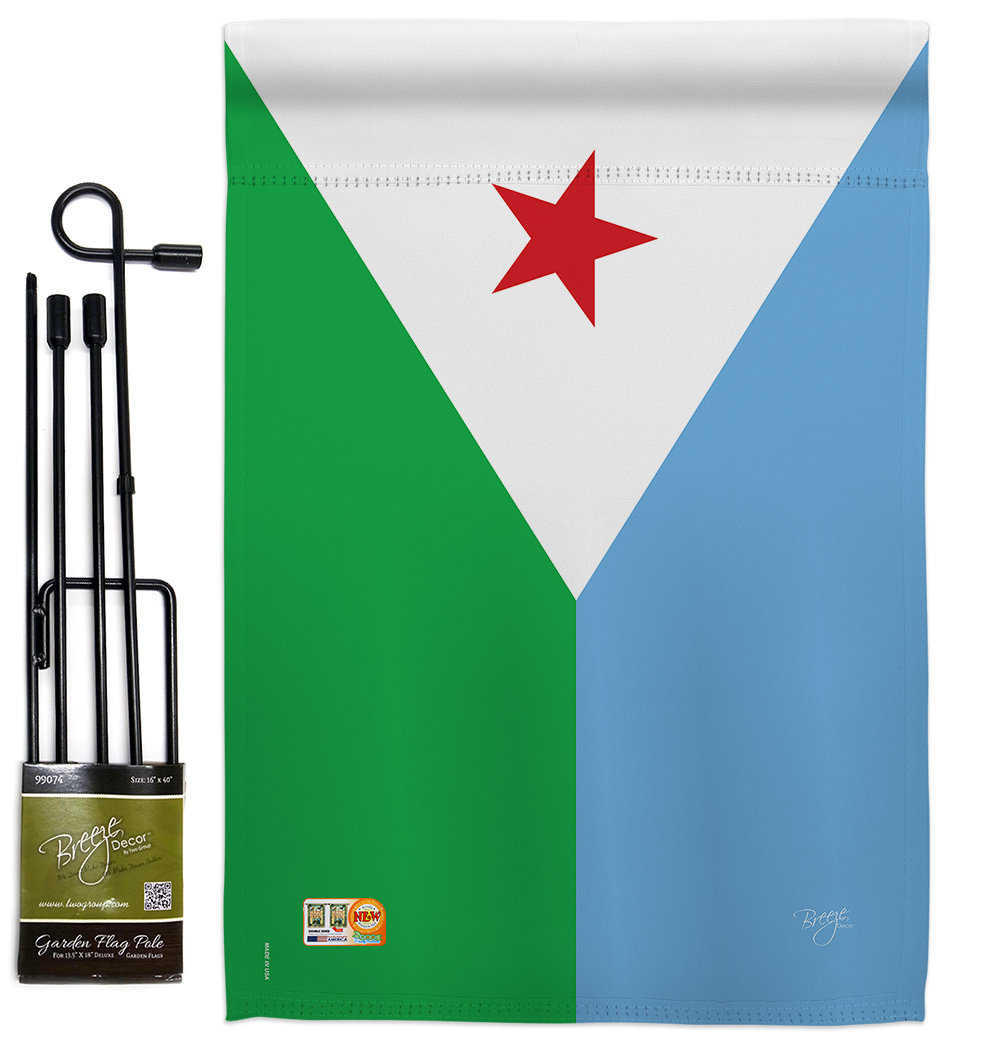Breeze Decor Djibouti 2 Sided Polyester 18 5 X 13 In Flag Set Wayfair