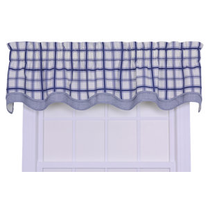 Logan Cotton Rod Pocket Large Scale Plaid Valance Window Curtain