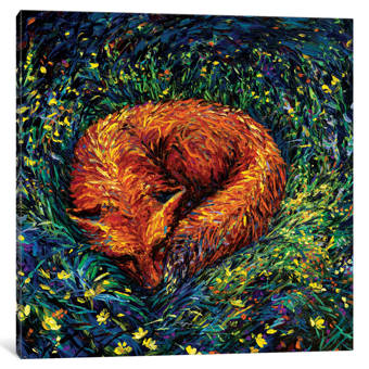 Red Barrel Studio Iris Scott Fox Nap Painting Print On Wrapped