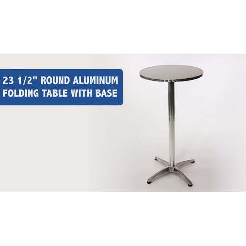 thumbnail image 2 of Round Bar Height Table With Flip-Up Top - Aluminum, 23.6" Diameter, Commercial Grade For Indoor/Outdoor Use 2 of 12
