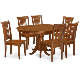 August Grove Spurling 7 Piece 36 Butterfly Leaf Solid Wood Dining Set Reviews Wayfair