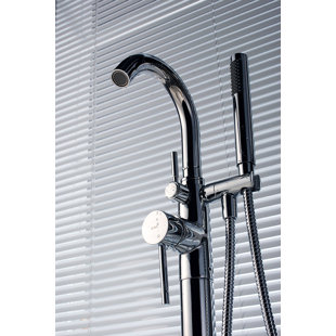 Go to store & view more images Alfi Brand Single Handle Floor Mount Tub Filler Mixer with Hand Held Shower Head
