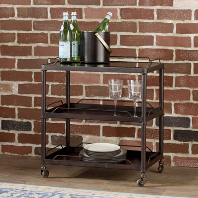 T Austin Design Armie Mirrored Tray Top Metal Bar Cart Reviews Armie Mirrored Tray Top Metal Bar Cart