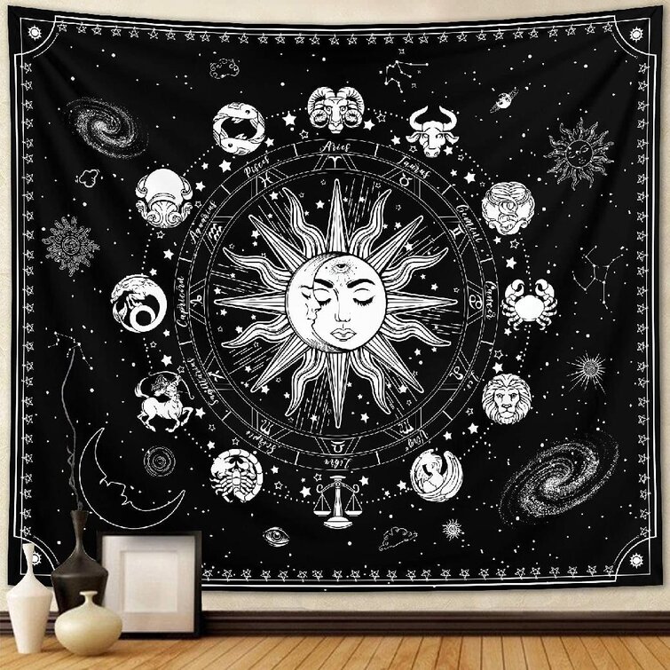 Astrological Zodiac Signs Tapestry Wall Hanging for Living Room Bedroom Dorm Art 