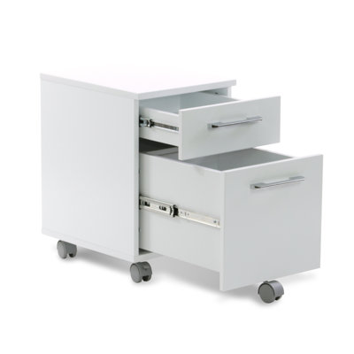Comm Office Tarbes 2 Drawer Mobile Vertical Filing Cabinet Color White
