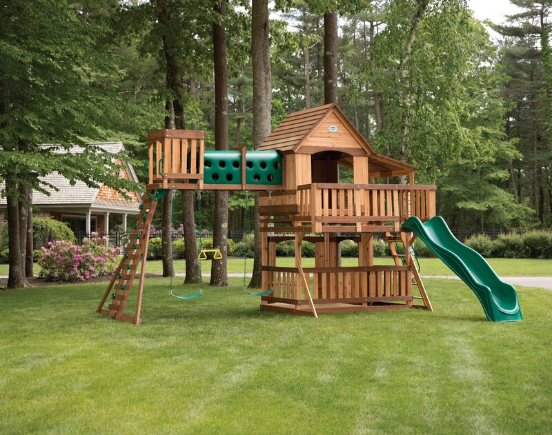 Woodridge Elite All Cedar Wooden Swing Set