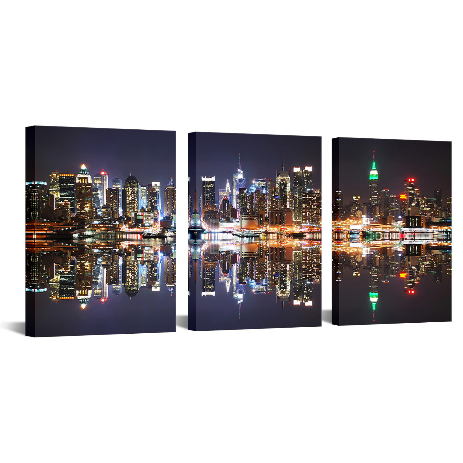 NYC Skyline/MANHATTAN ready to hang framed canvas wall art/better than stretched 