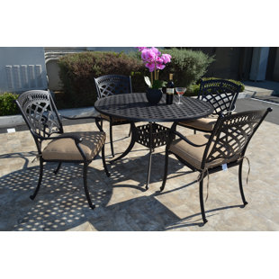 Go to store & view more images Wildermuth 5 Piece Dining Set with Cushions by Fleur De Lis Living