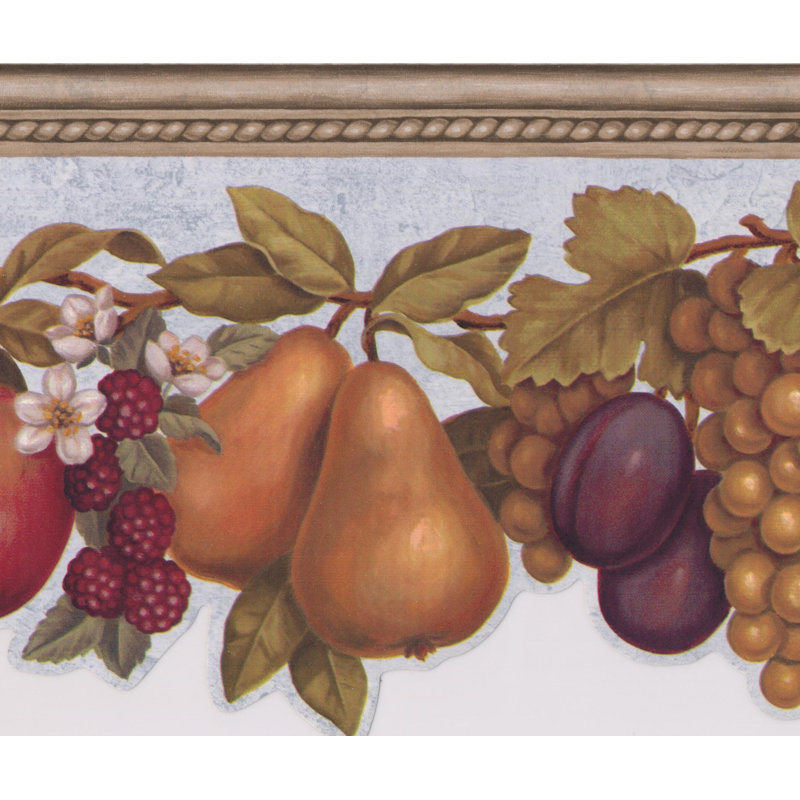 York Wallcoverings 15 L X 6 25 W Fruits Apple Pear Plum Grapes