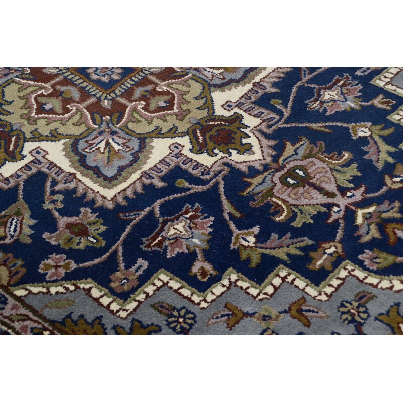 Theko Classic Hand Knotted Wool Blue Rug & Reviews | Wayfair.co.uk