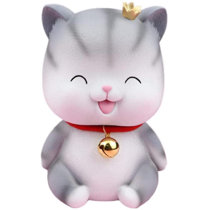Cute Pink Cat Money Box Leather Ornament Savings Piggy Bank 10cm Girl Boy New 