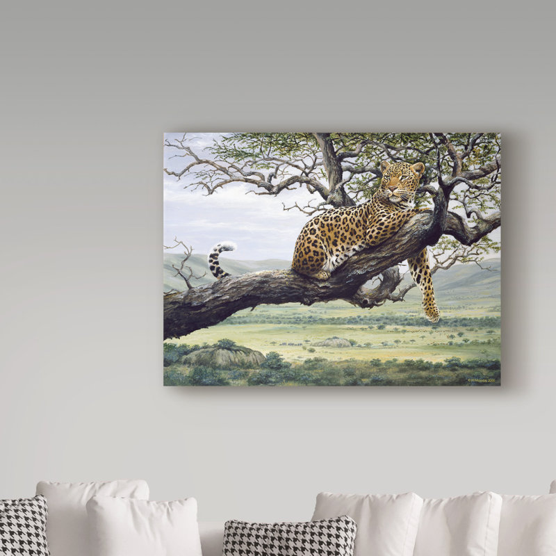 Trademark Art Leopard In Tree Acrylic Painting Print On Wrapped