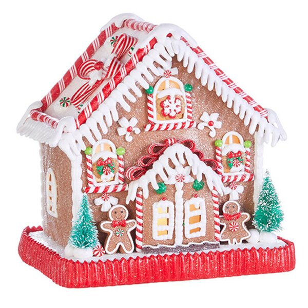 The Holiday Aisle® Peppermint Gingerbread House | Wayfair
