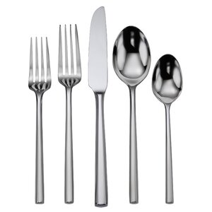 Stainless Steel Diameter 5 Piece Flatware Set