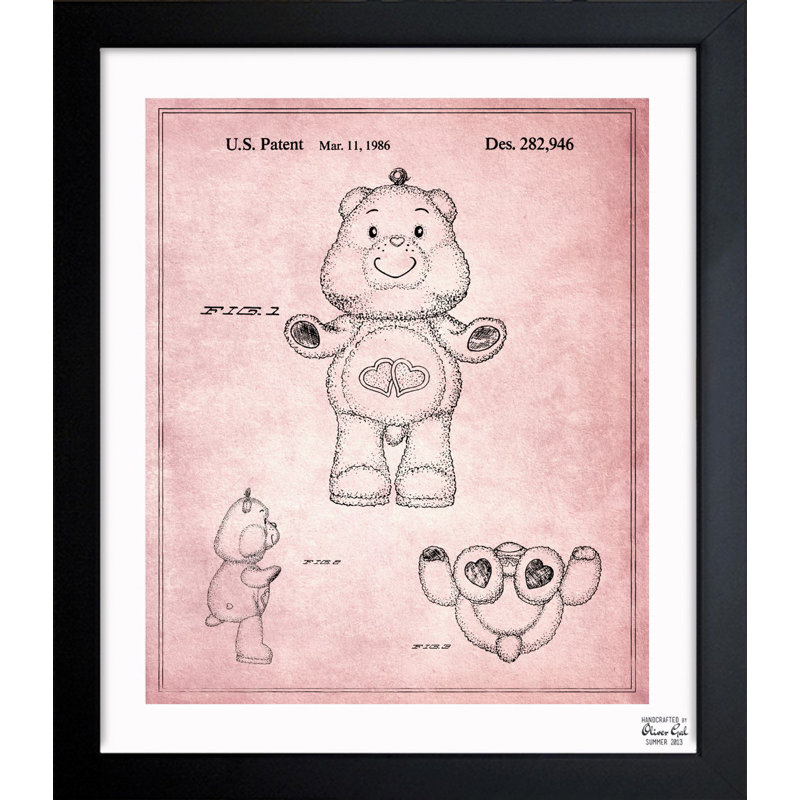 Oliver Gal Carebears Love A Lot Bear 1986 Framed Painting Print
