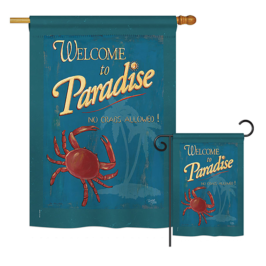Breeze Decor No Crabs Allowed Nautical Impressions Decorative Vertical House Printed In American 2 Sided Polyester 2 Piece Flag Set Wayfair