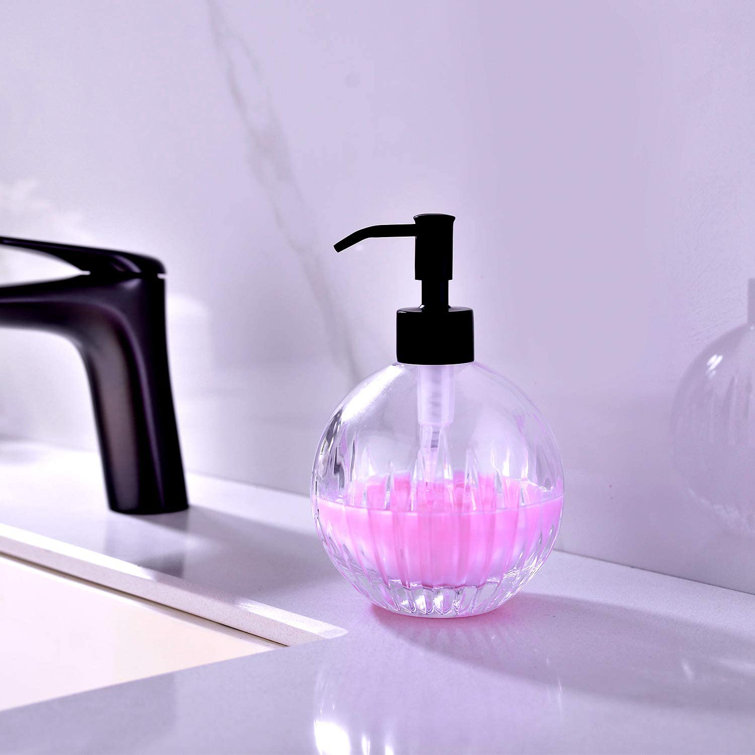 Bathroom Soap Dispenser, Clear Round Glass Soap Dispenser With Pump,  Stainless Steel Liquid Hand Soap Dispenser For Kitchen, Countertop Soap  Dispenser ...