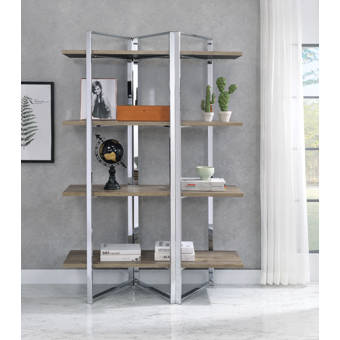 Williston Forge Pirtle 72 H X 47 24 W Metal Etagere Bookcase Reviews Wayfair