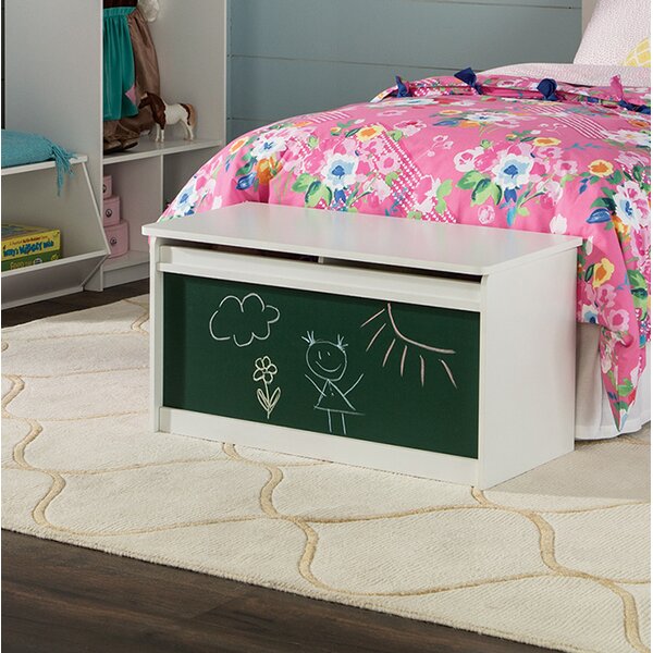 toy box with chalkboard doors