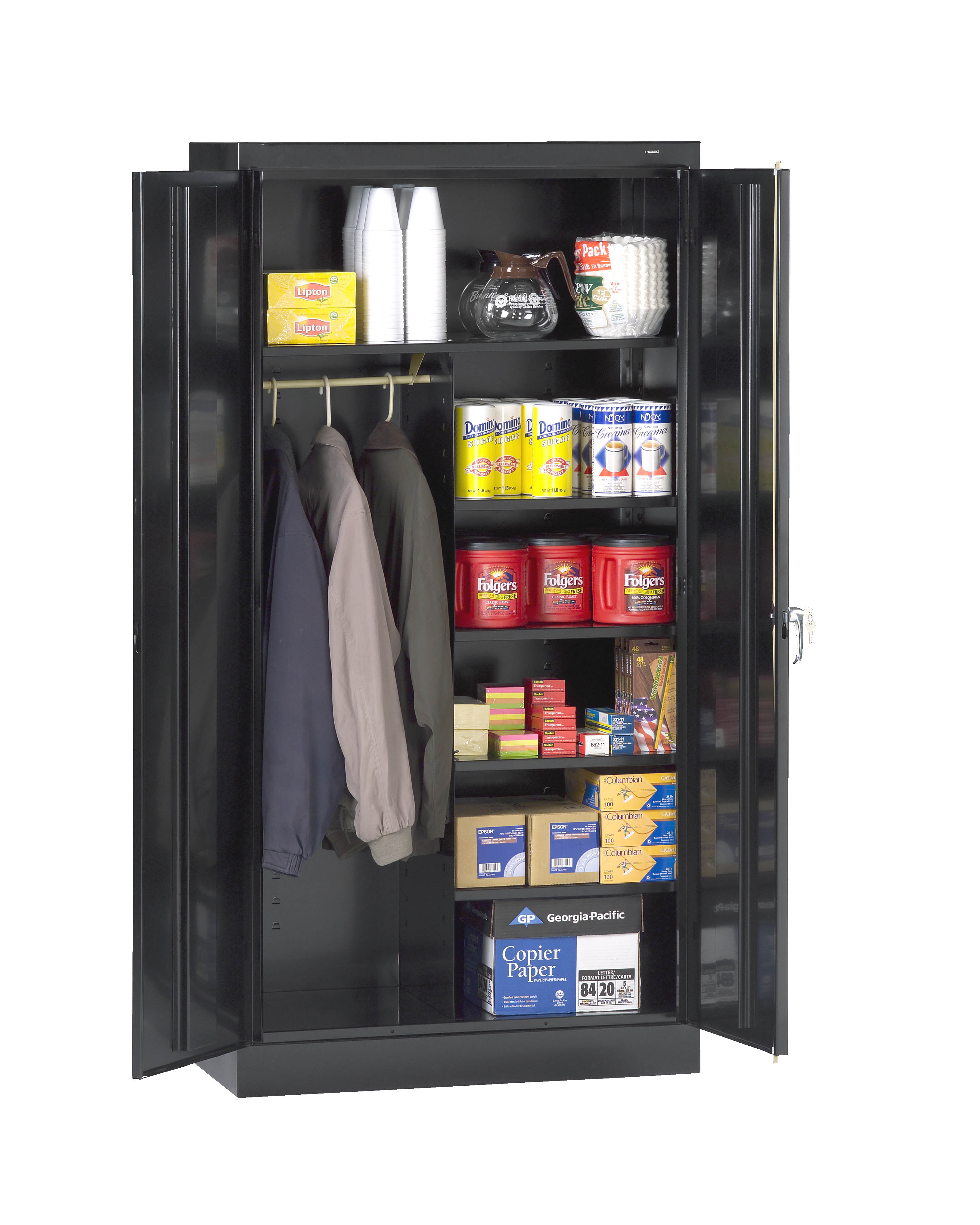 ✅ Rolling Cabinet High External Plastic 2 door 3 Adjustable Shelves Multipurpose 
