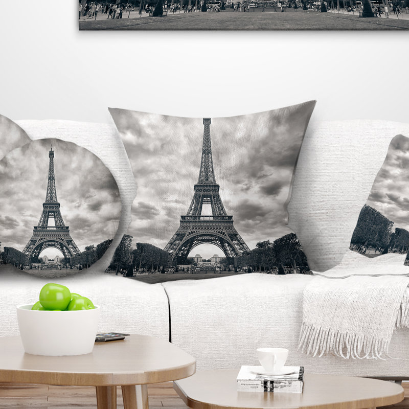 East Urban Home Skyline Photography Paris Eiffel Tower Under Dramatic Sky Throw Pillow Wayfair