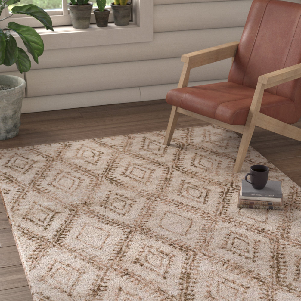 Union Rustic Camara Power Loom Light Brown Tan Rug Wayfair