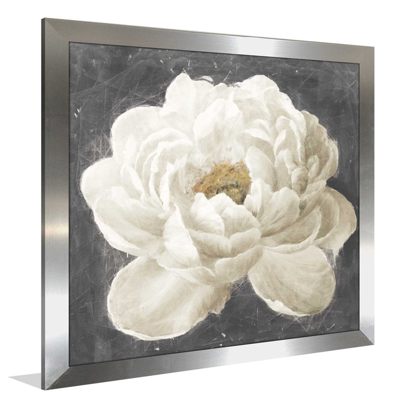 Charlton Home Vivid Floral I White Flower Acrylic Painting Print