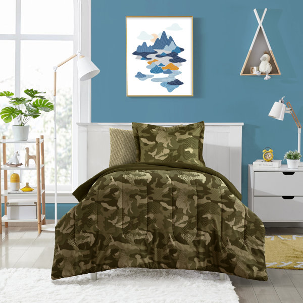 BED IN A BAG HUNTER TREE WOODLAND 7pc Queen WHITE CAMO COMFORTER & SHEET SET 