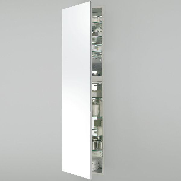 Robern M Series Recessed Or Surface Mount Frameless Medicine Cabinet With 3 Adjustable Shelves And Led Lighting Perigold