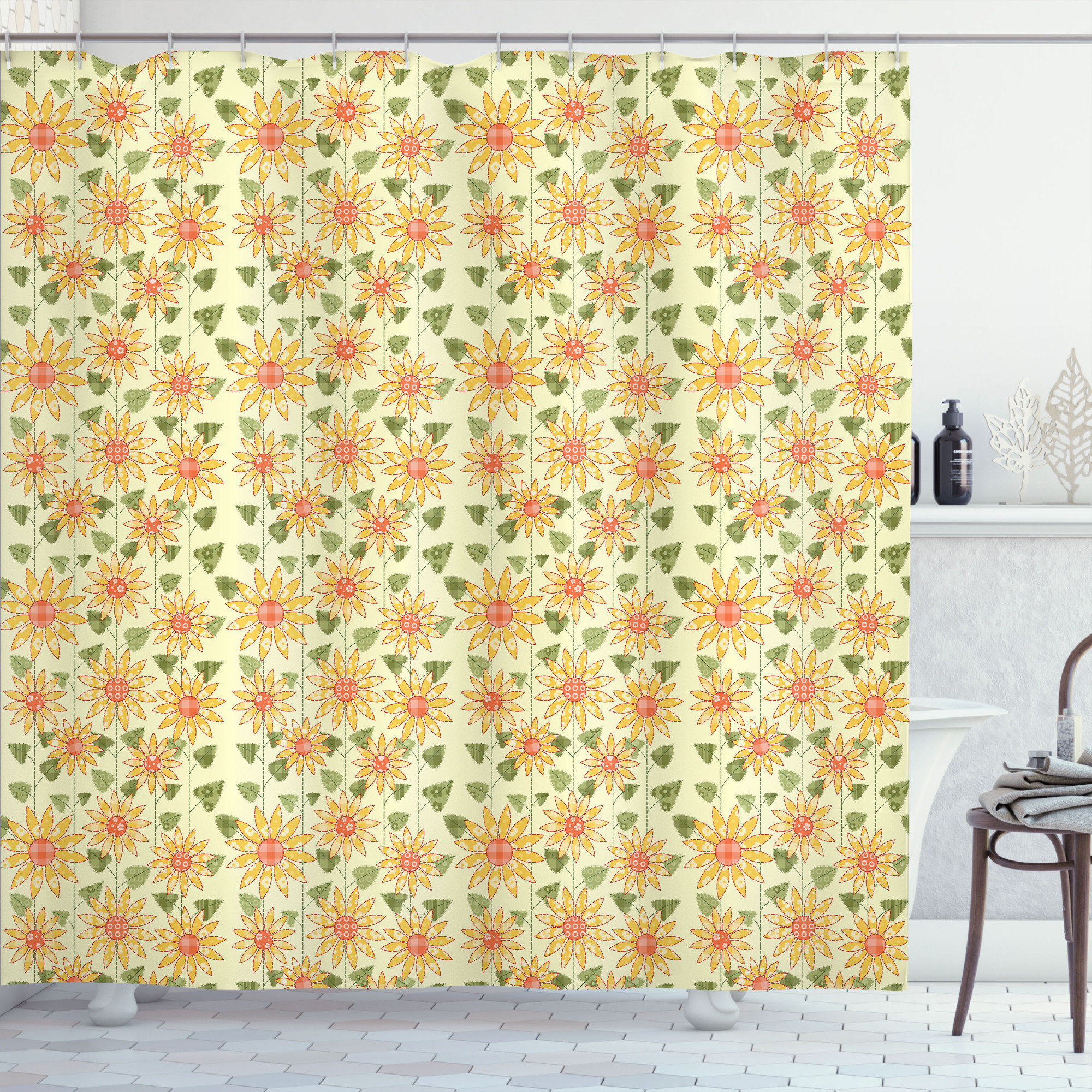 East Urban Home Sunflower Shower Curtain Set + Hooks Wayfair