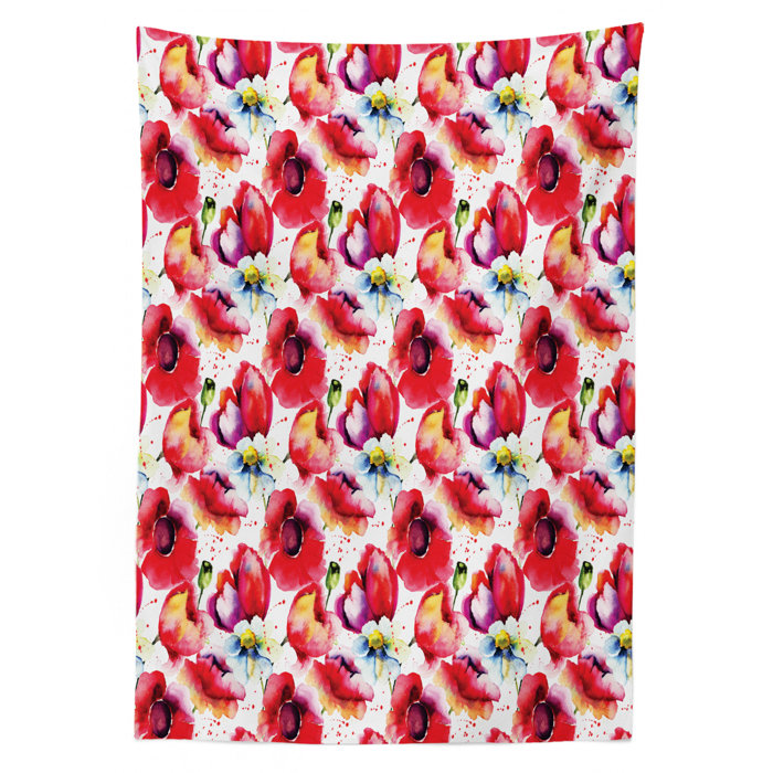 East Urban Home Ambesonne Poppy Tablecloth Colorful Combined