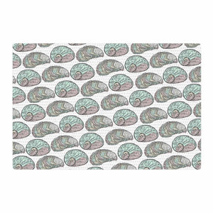 Pom Graphic Design Retro Sea Shells Nautical Black/White Area Rug