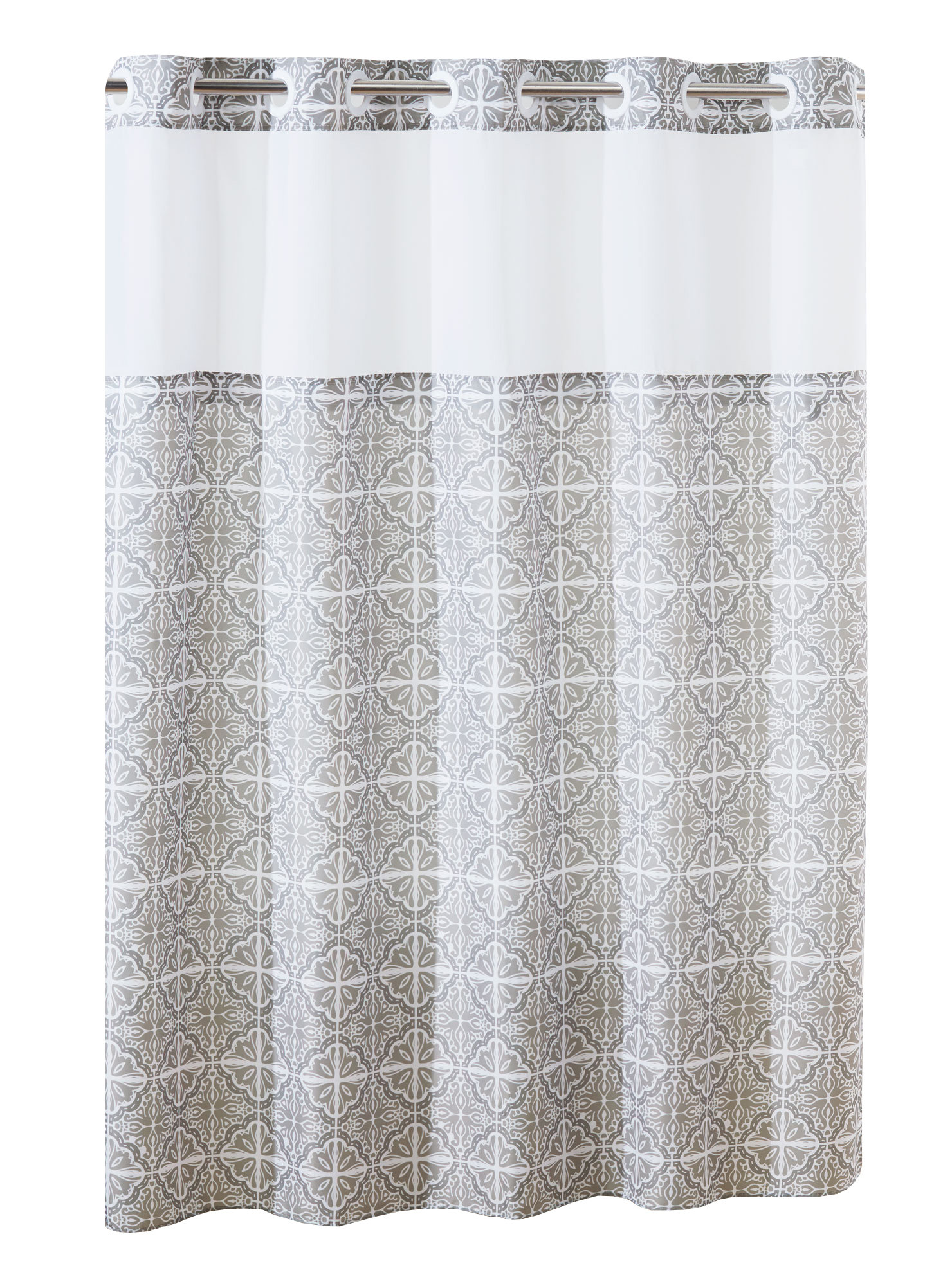 Hookless Missio Plain Weave Shower Curtain With Peva Liner Navy