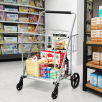 jumbo shopping cart with double basket