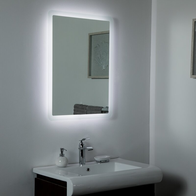 Orren Ellis Karlstad Backlit Led Frameless Lighted Bathroom Mirror