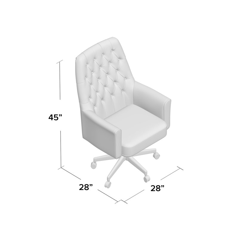 Alcott Hill Mid Back Traditional Tufted Swivel With Arms Executive Chair Reviews Wayfair