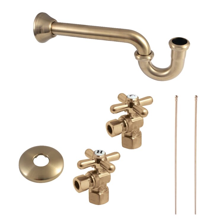 3/8-Inch Comp Outlet Polished Brass 1/2-Inch IPS Inlet Kingston Brass KPK102P Trimscape Plumbing Supply Kits Combo