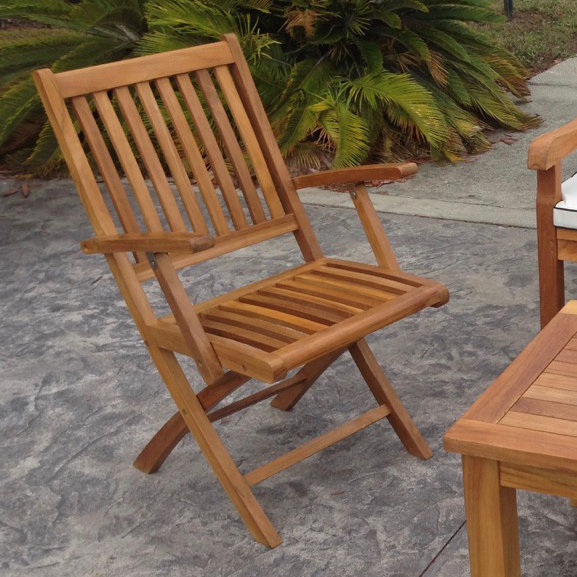 Chicteak Santa Barbara Folding Patio Dining Chair Wayfair Santa Barbara Folding Patio Dining Chair