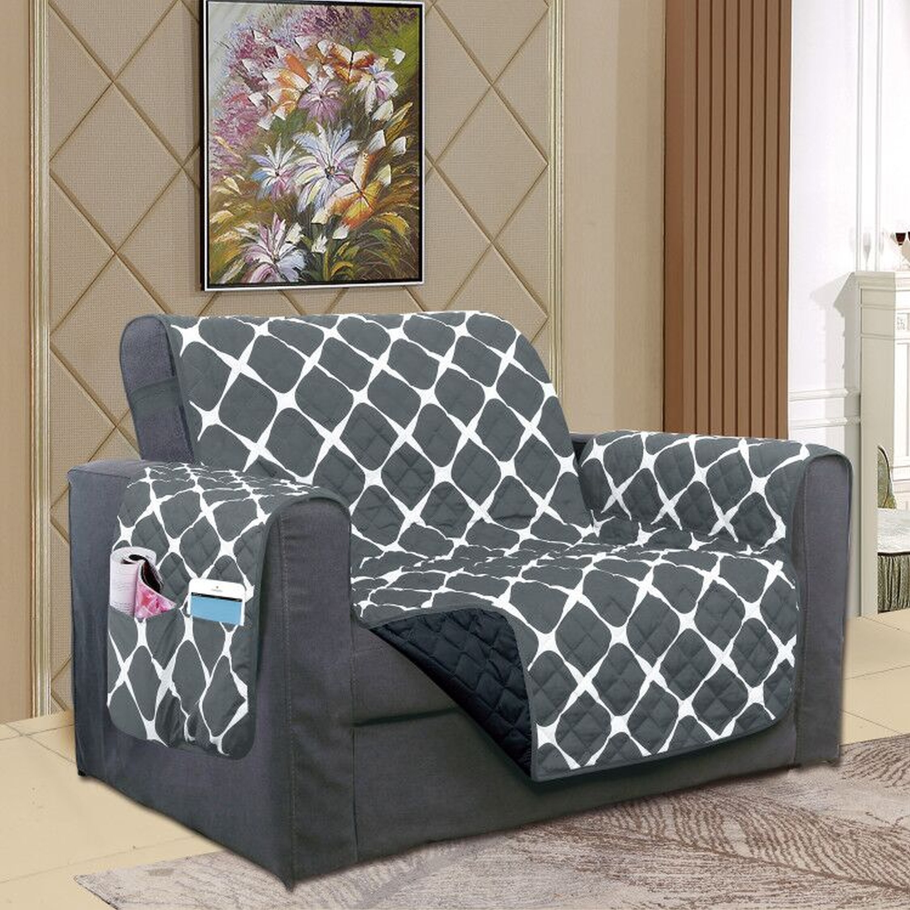 Winston Porter Reversible Furniture Protector Box Cushion Armchair