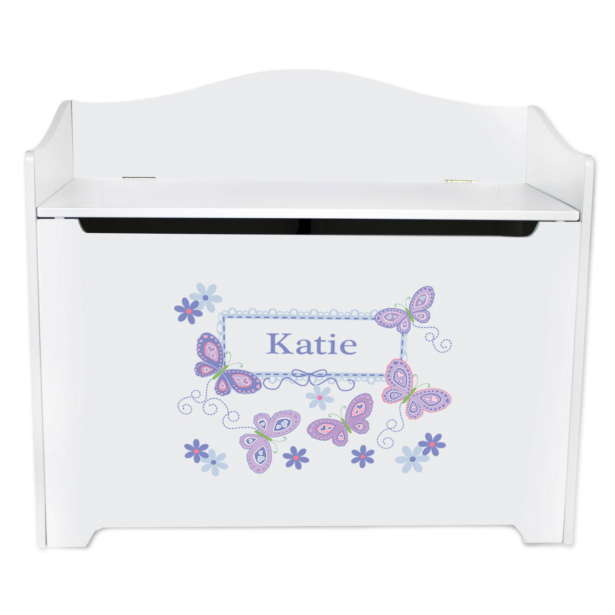 personalized toy box bench