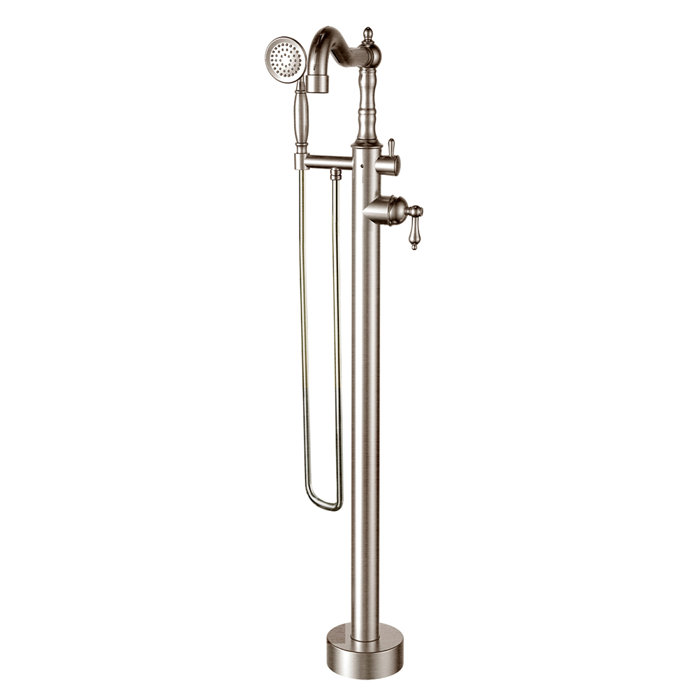 Armdore Single Handle Floor Mounted Freestanding Tub Filler With Hand Shower Armdore Single Handle Floor Mounted Freestanding Tub Filler With Hand Shower