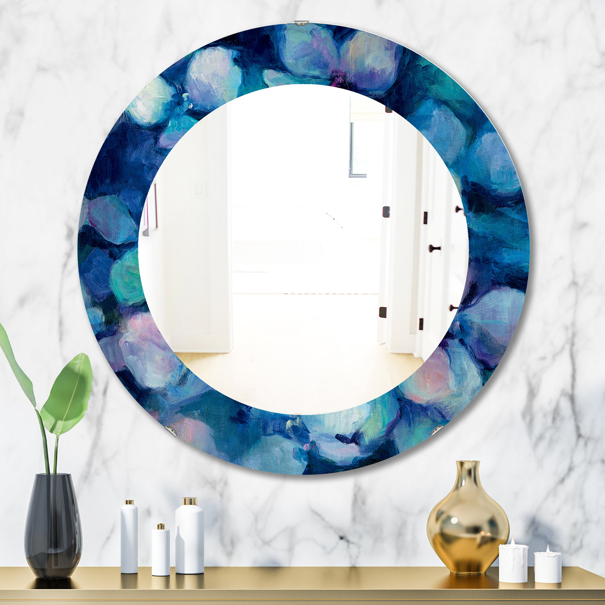 East Urban Home Abstract Flower Petals Bathroom/Vanity Mirror | Wayfair