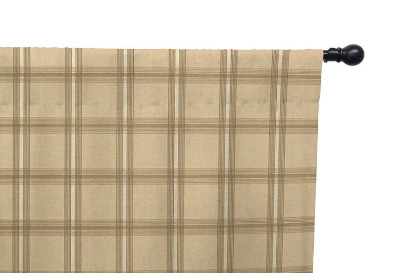 Eddie Bauer Plaid Check Semi Sheer Rod Pocket Single Curtains