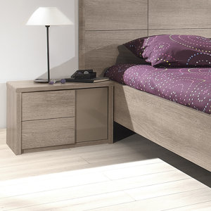 Nachttisch Quadra mit 2 Schublade von Gami