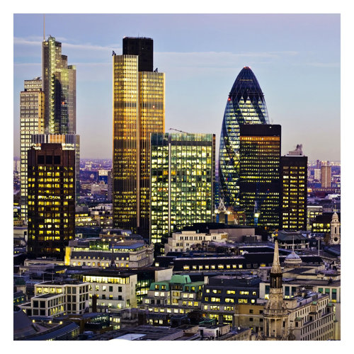 London City 1.92m x 1.92m Textured Matte Peel & Stick Wall Mural East Urban Home