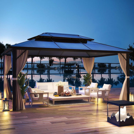 16 Ft. W x 12 Ft. D Aluminum Patio Gazebo